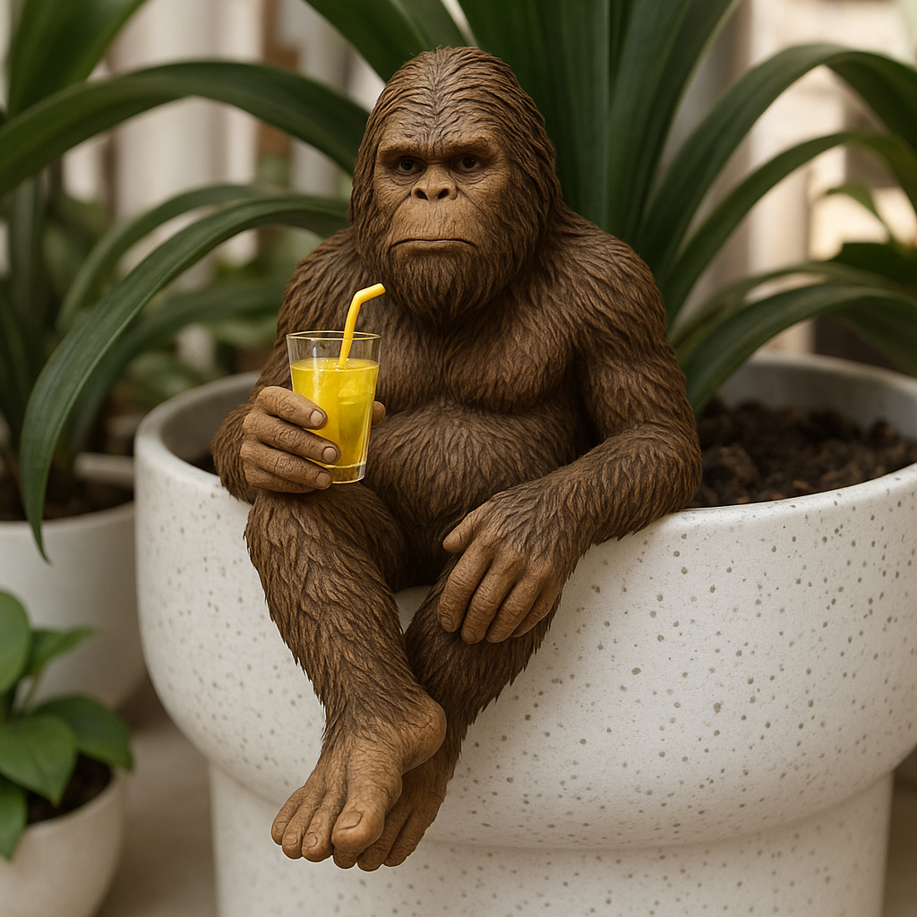 Drinking Little Monster Bonsai Ornament