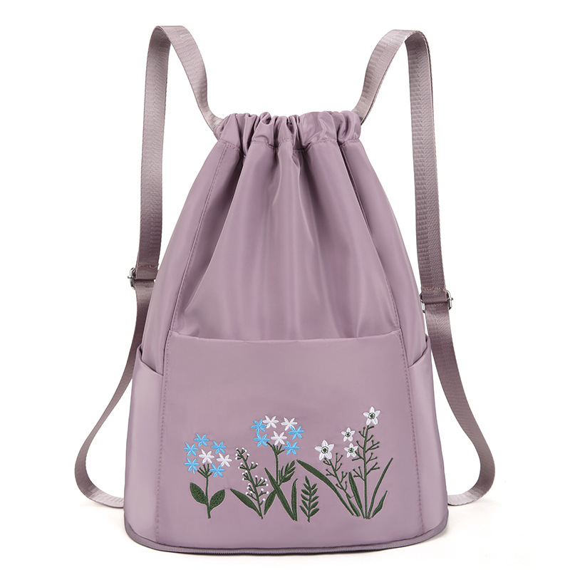 🔥Last Day-[SAVE 50% OFF]--Drawstring Foldable Embroidery Design Large Capacity Dry-wet Separation Travel Backpack-BUY 2 GET 10% OFF & FREE SHIPPING