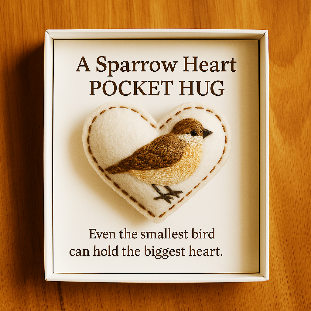 💙Handcrafted Heart-Shaped Bird Pocket Pillow (Includes Gift Card)