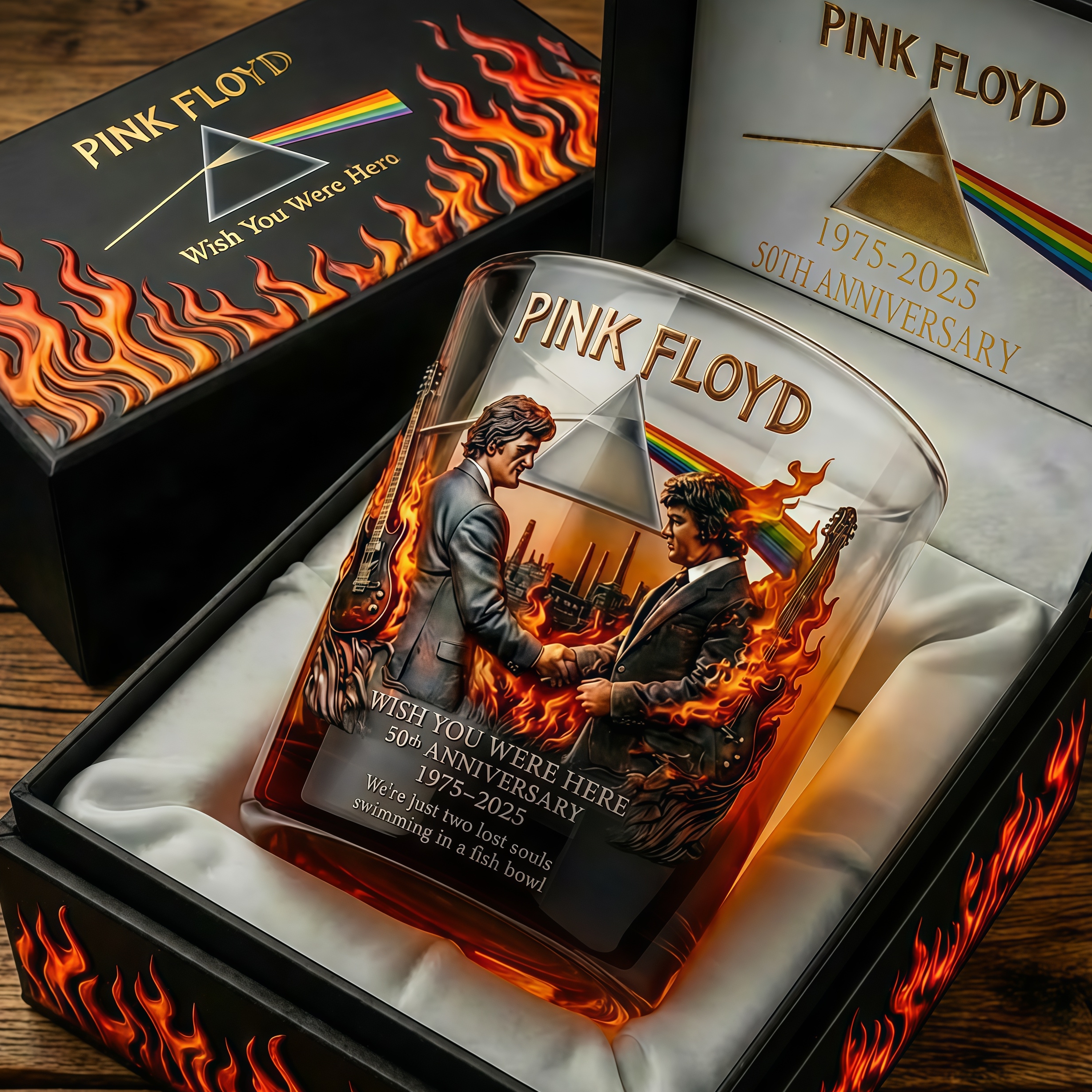 Pink Floyd 'Wish You Were Here' 50th Anniversary Whiskey Glass