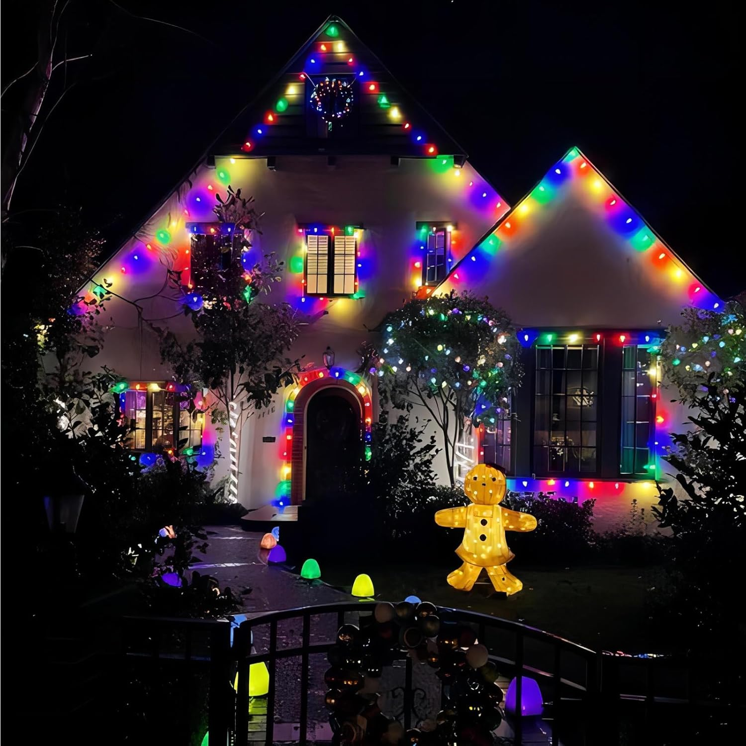 🏆Limited Sale⚡Almost Gone🔥25Ft G40 LED Outdoor Globe Multicolor String Lights