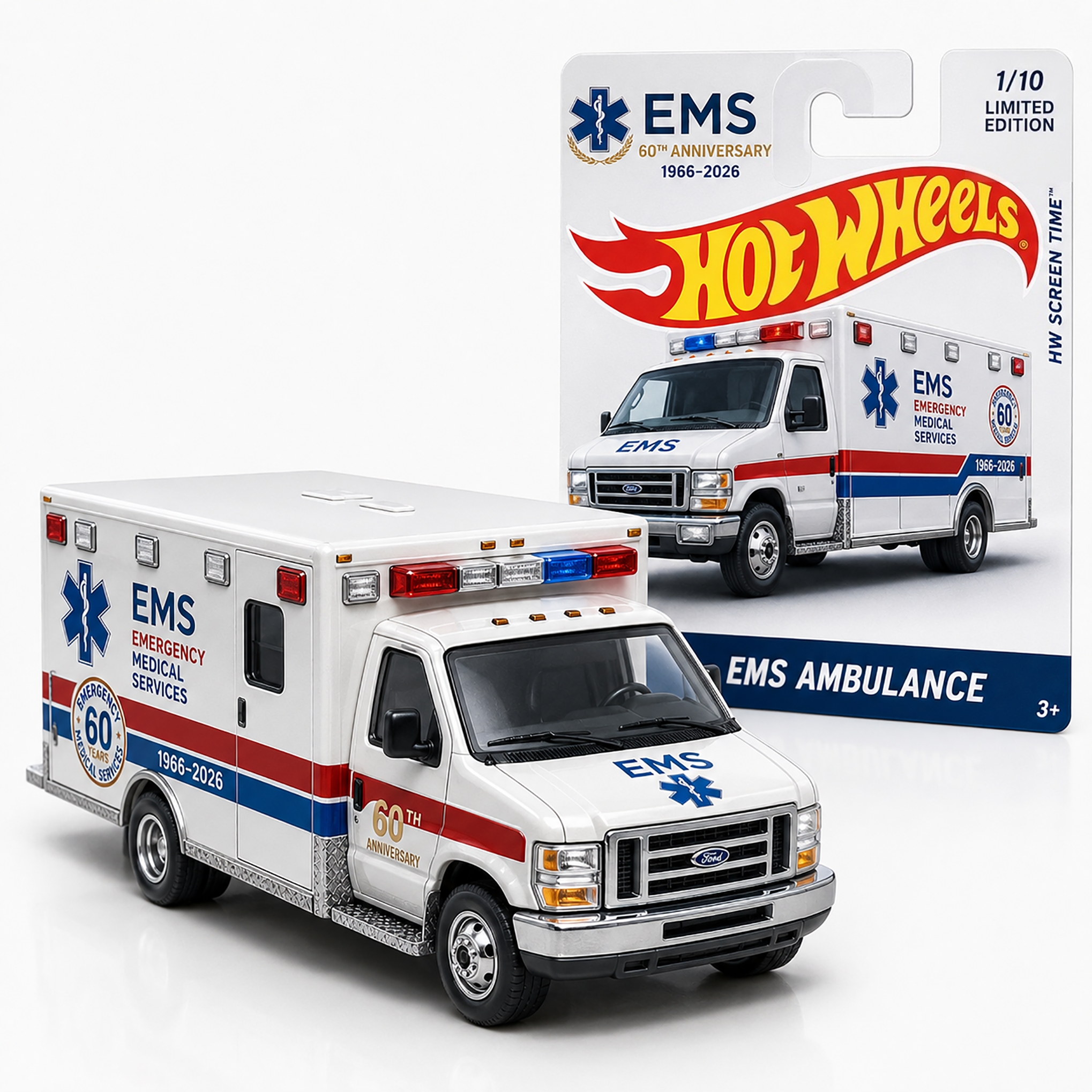 Hot Wheels EMS 60th Anniversary Ambulance
