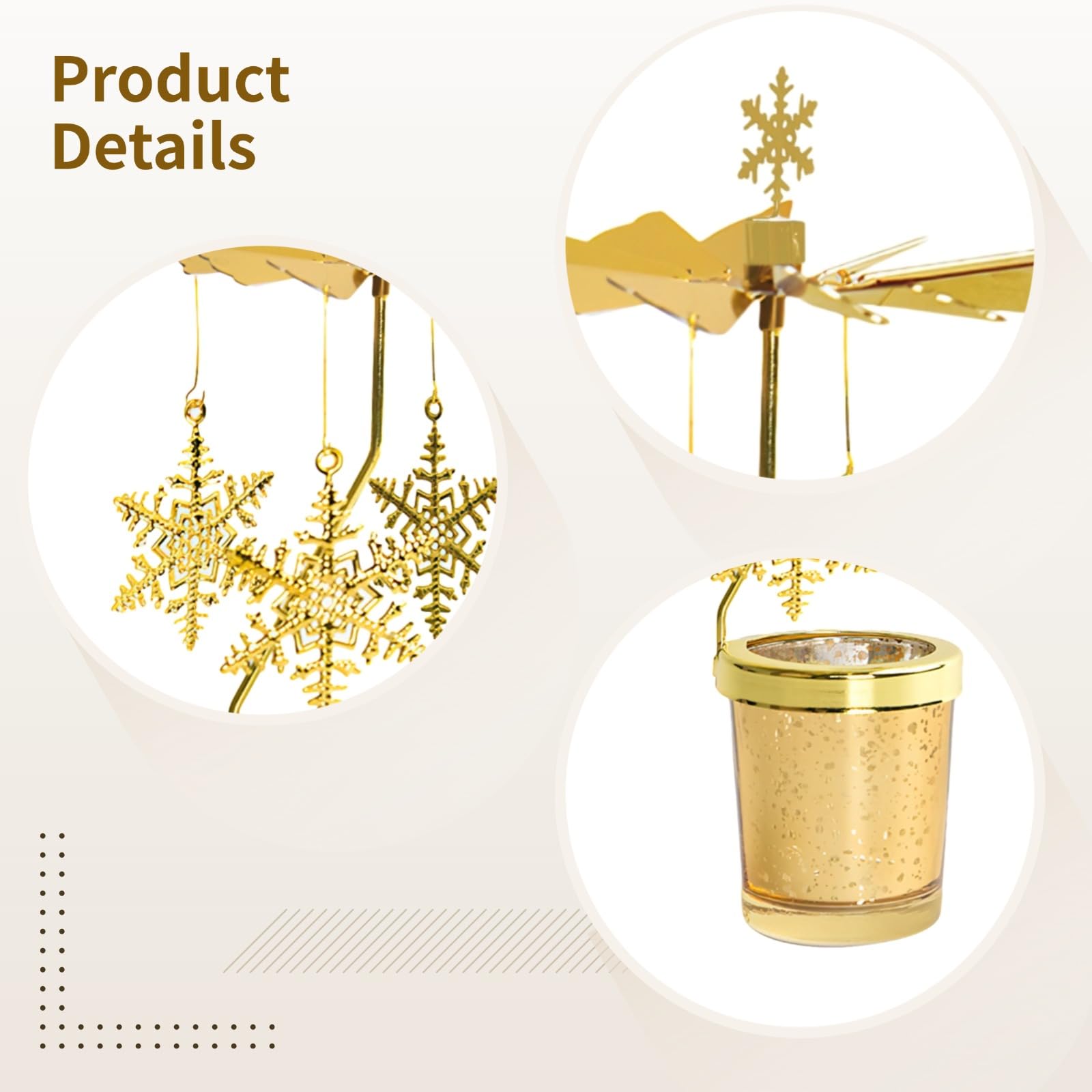 🔥ON SALE🔥2Pcs Rotating Christmas Snowflake Candle Holder