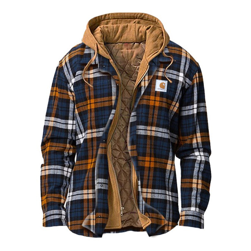 Plaid Hooded Jacket with Quilted Lining - Perfect for Casual and Outdoor Adventures