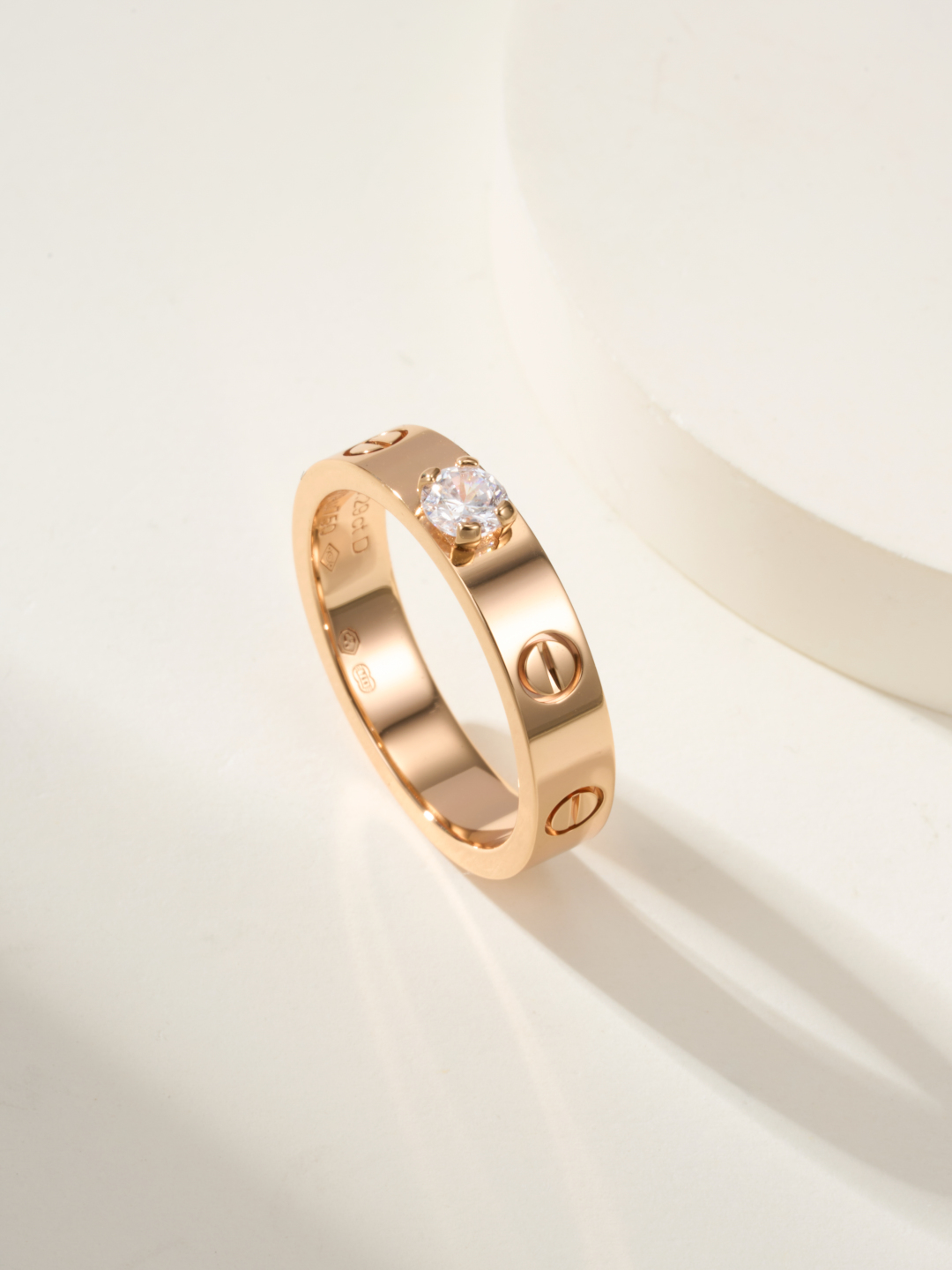 Cartier love wide version single diamond ring
