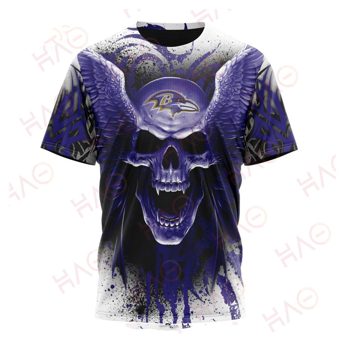 BALTIMORE RAVENS 3D HOODIE SKULL ART
