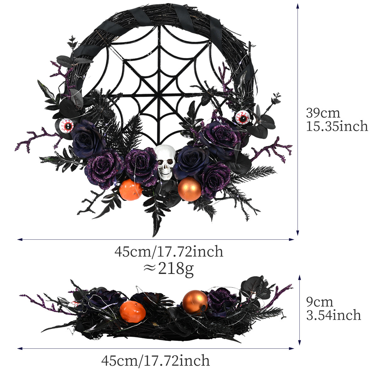 👻Halloween pumpkin skull wreath🎃