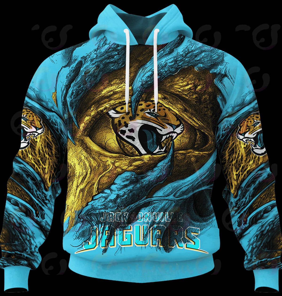 JACKSONVILLE JAGUARS 3D HOODIE COMMANDERS DEMON EYES