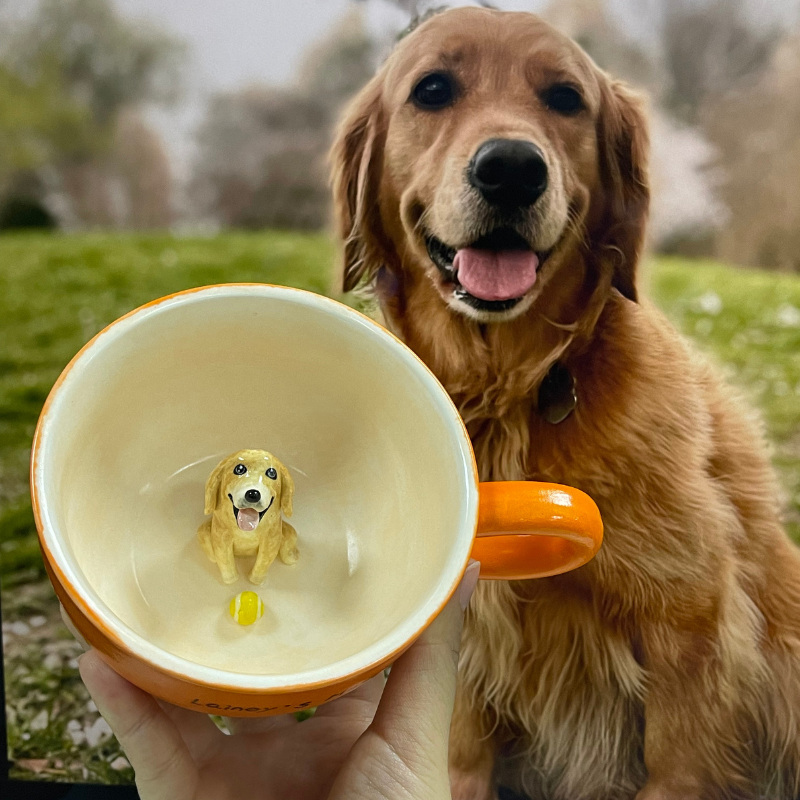 Handmade Custom Pet Figure Inside Ceramic Mug-Labrador