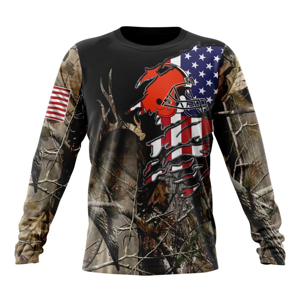 CLEVELAND BROWNS 3D HOODIE CAMO REALTREE HUNTING