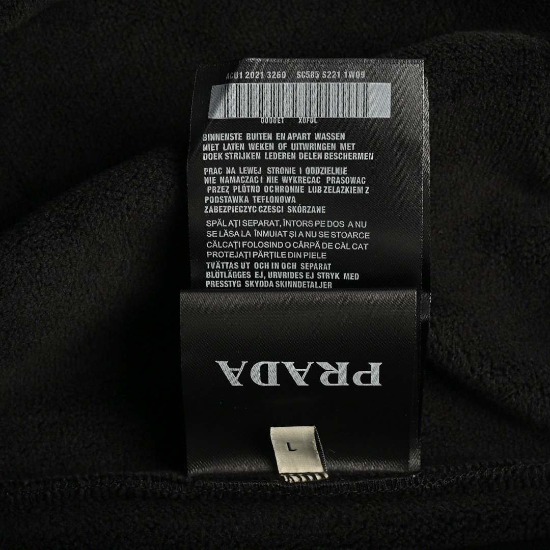 Prada 24Fw front and back logo embroidered fleece trousers