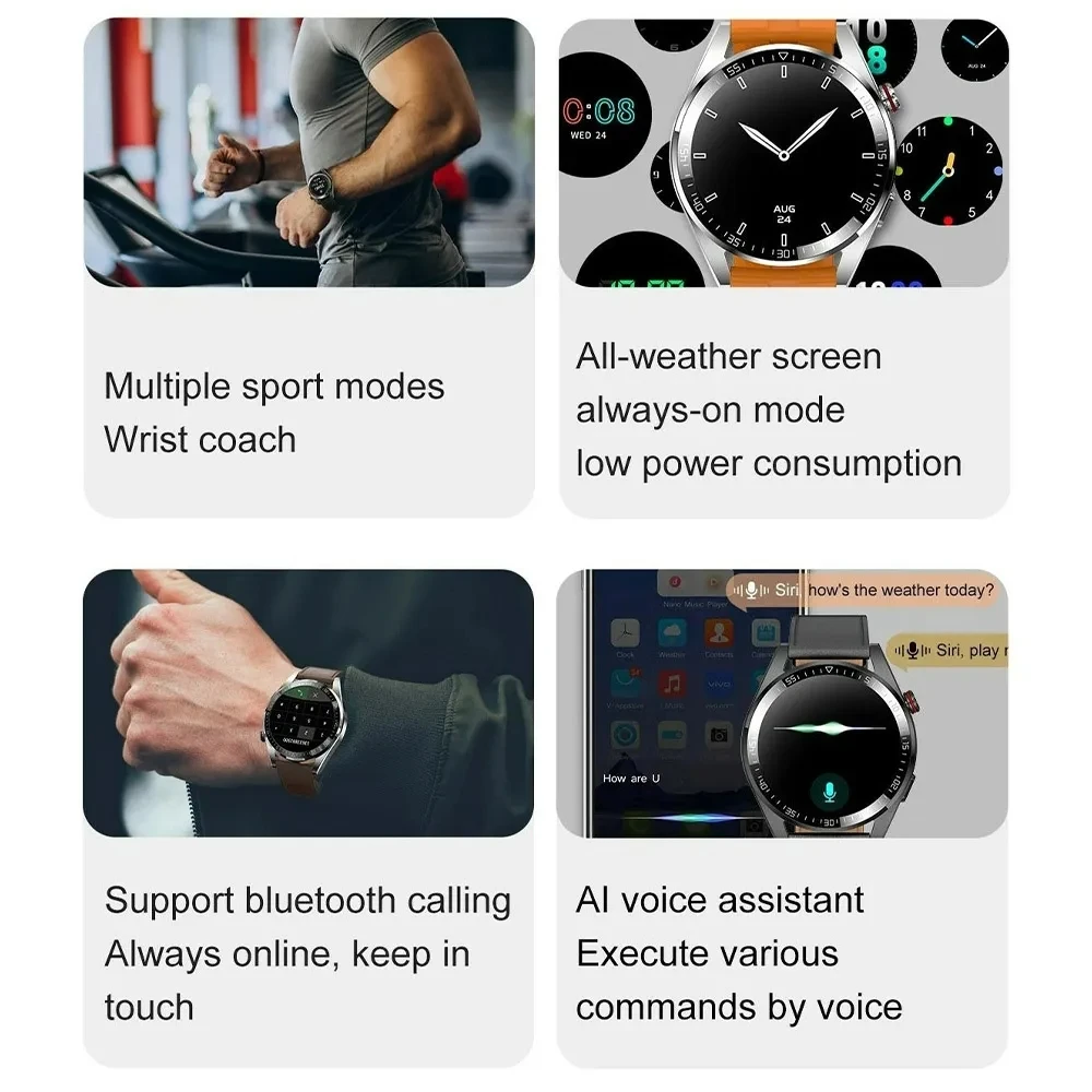 2023 New men's AMOLED Smartwatch HD Bluetooth Talk 4GB memory 466*466 full screen touch 3ATM deep waterproof smartwatch for men