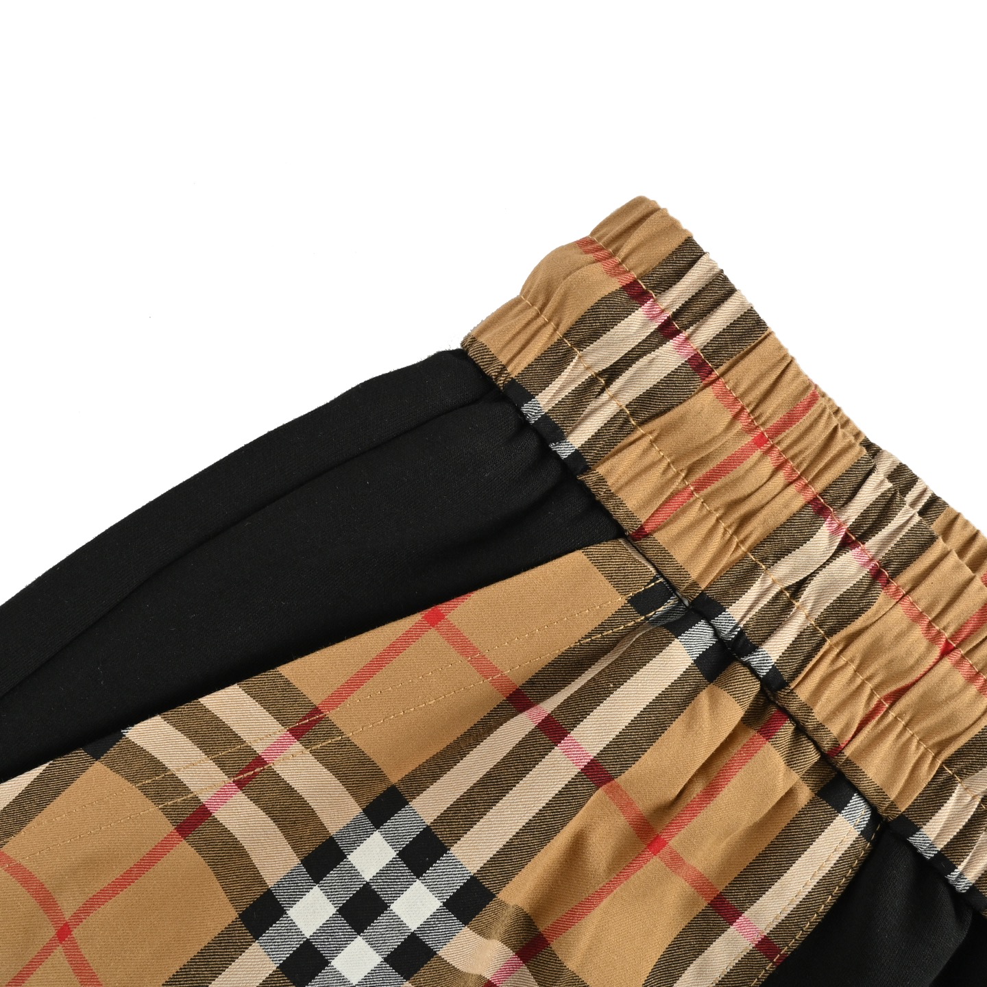 Burberry 25ss check pocket patchwork logo shorts