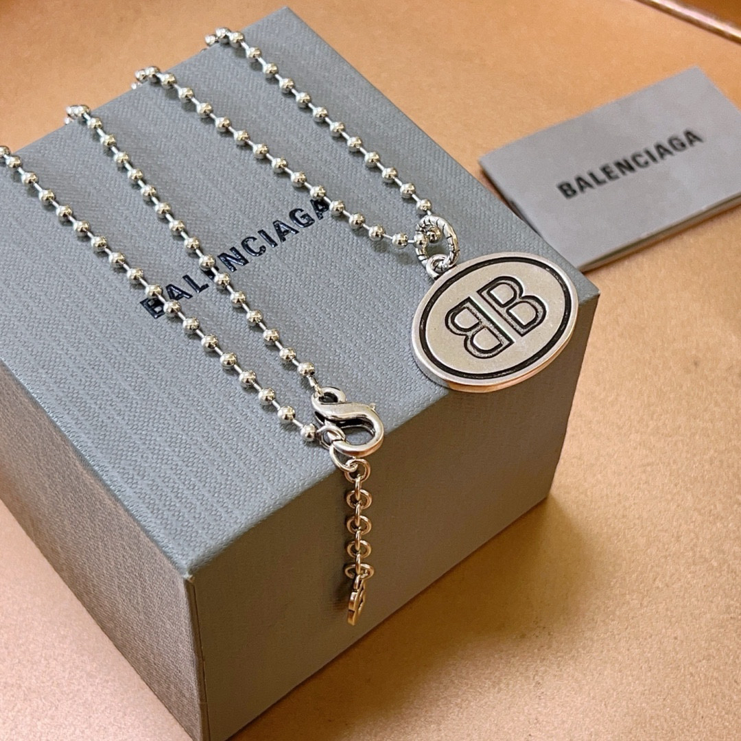 Balenciaga BB medal vintage necklace