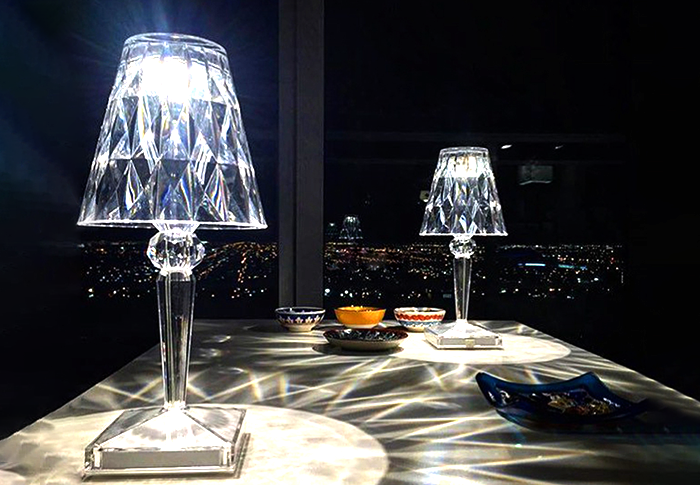 Multicolor Crystal Diamond Table Lamp