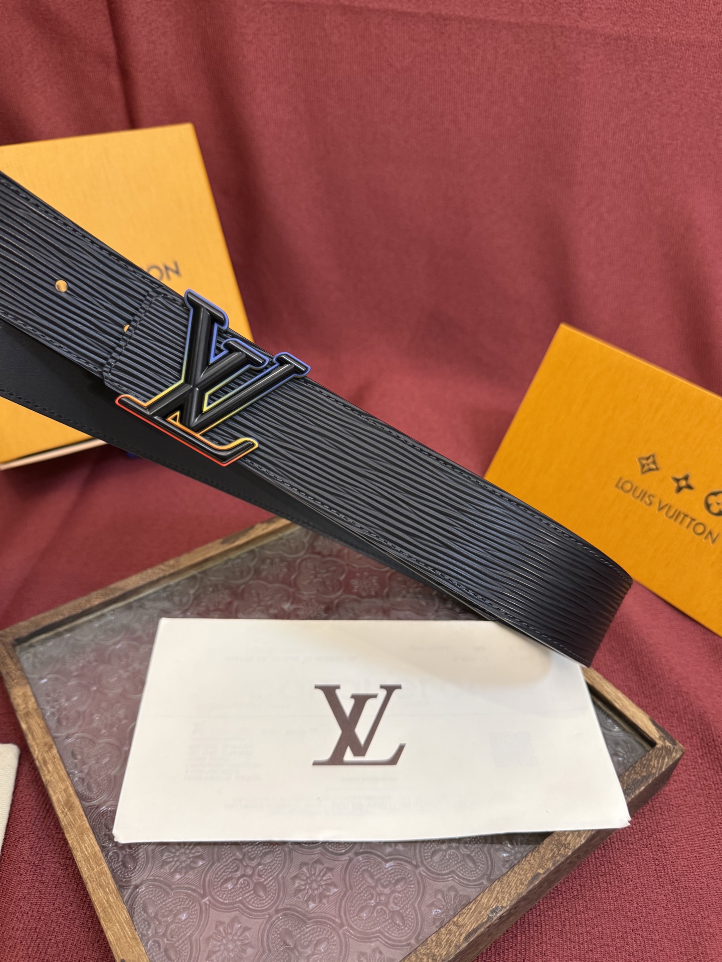 Louis Vuitton Classic Embossed Double-Sided Men's Belt 4CM Width