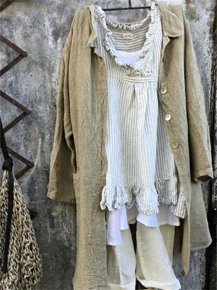 Vintage Oversize Basic A Line Woven Coat