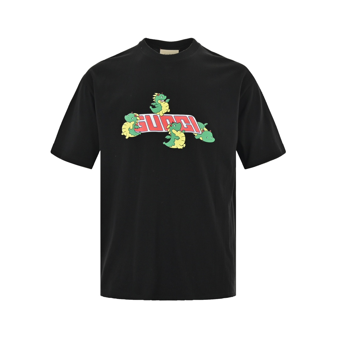 Gucci 24ss Dragon Year Series Cartoon Print Short Sleeve