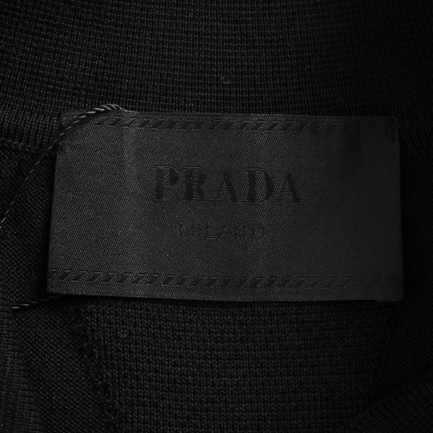 Prada 25ss Striped Cable Knit Polo Short Sleeve