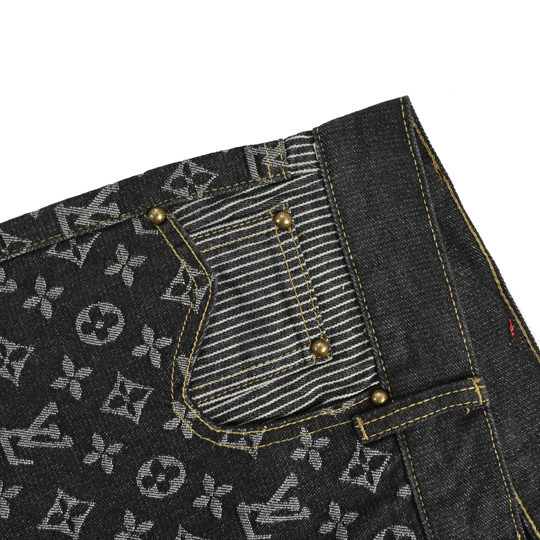 Louis Vuitton & Nigo co-branded heart patch patchwork jeans