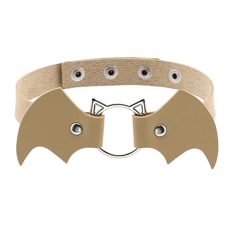 Bat Wings Vampire Kitty Leather Collar