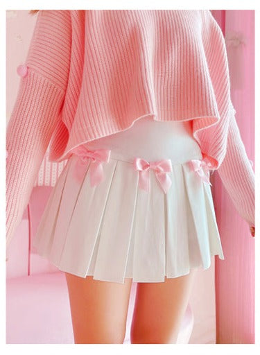 Kawaii Bow Pleated Mini Skort