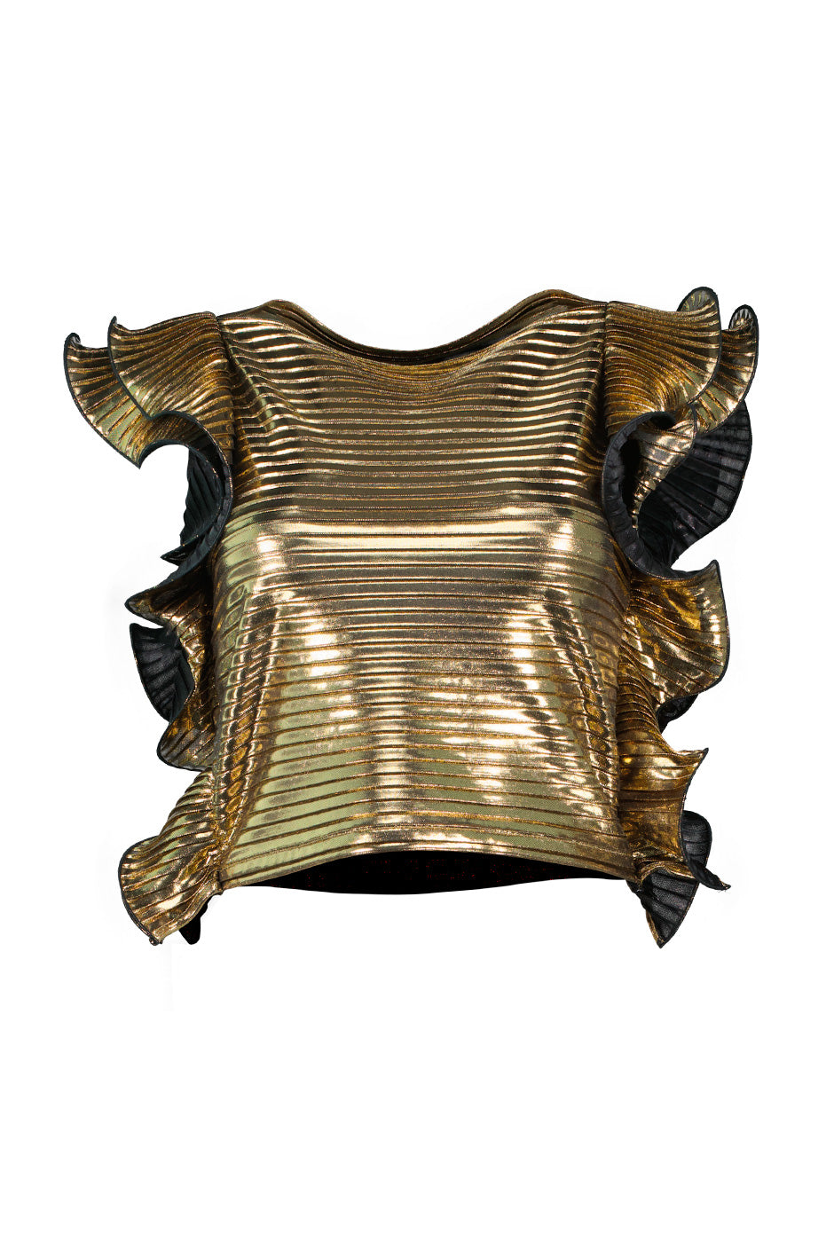 Blusa recta con volantes en mangas