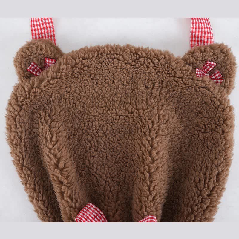 Cartoon Bear Bow Knot Plush Halter Lingerie