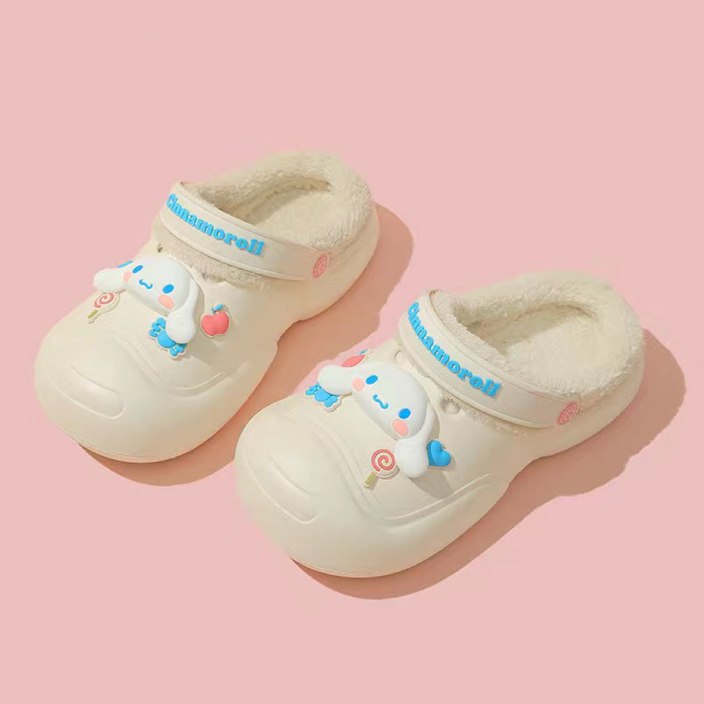 KT Slides Fuzzy for Women Slippers Winter Warm Plush Comfy Non-Slip Waterproof House Cloud Slide Slippers for Indoor Outdoor