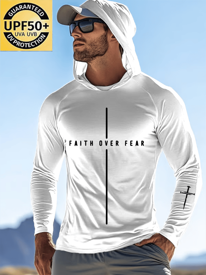 🔥Hot Sale Picks 🔥Men's Faith Outdoor Sun Protection Breathable Cool Hooded Sun Protection Long Sleeve Top