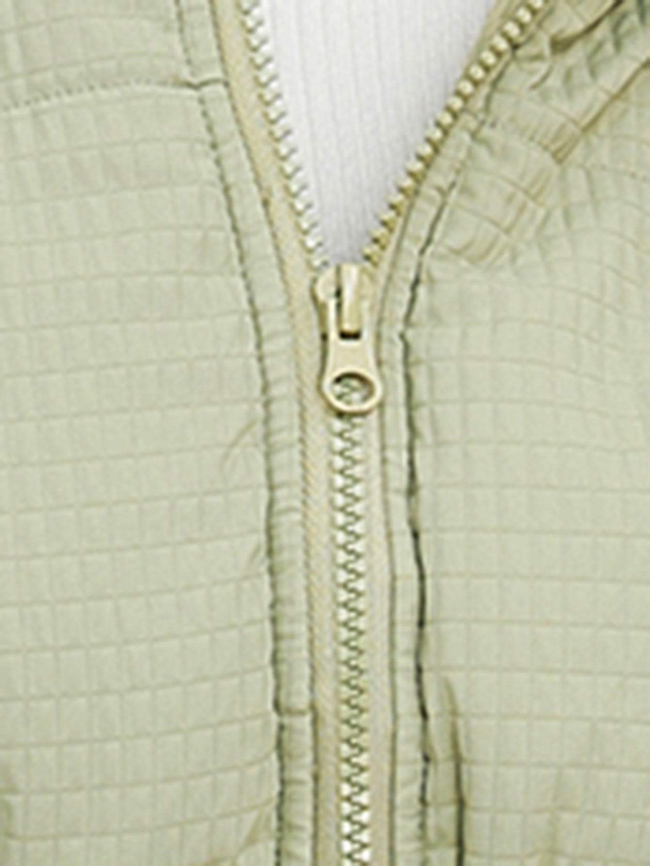 Women Wear Corduroy Cotton Coat Winter Loose Collared Zipper Cinched Drawstring Cotton Padded Coat