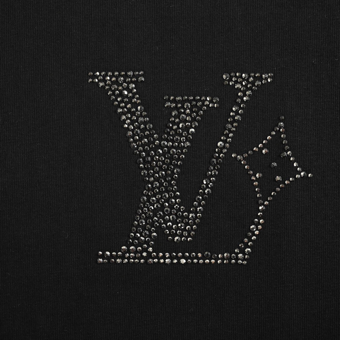 Louis Vuitton 25ss front and back lettering logo hot diamond short sleeves
