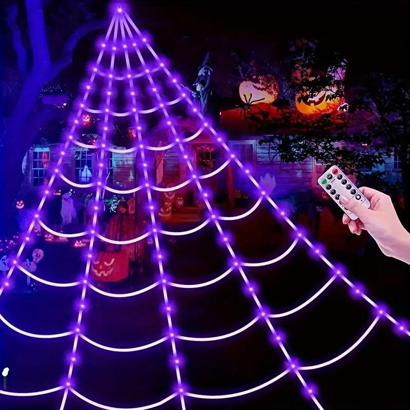 Purple Star Waterfall Hanging Light for Halloween and Christmas
