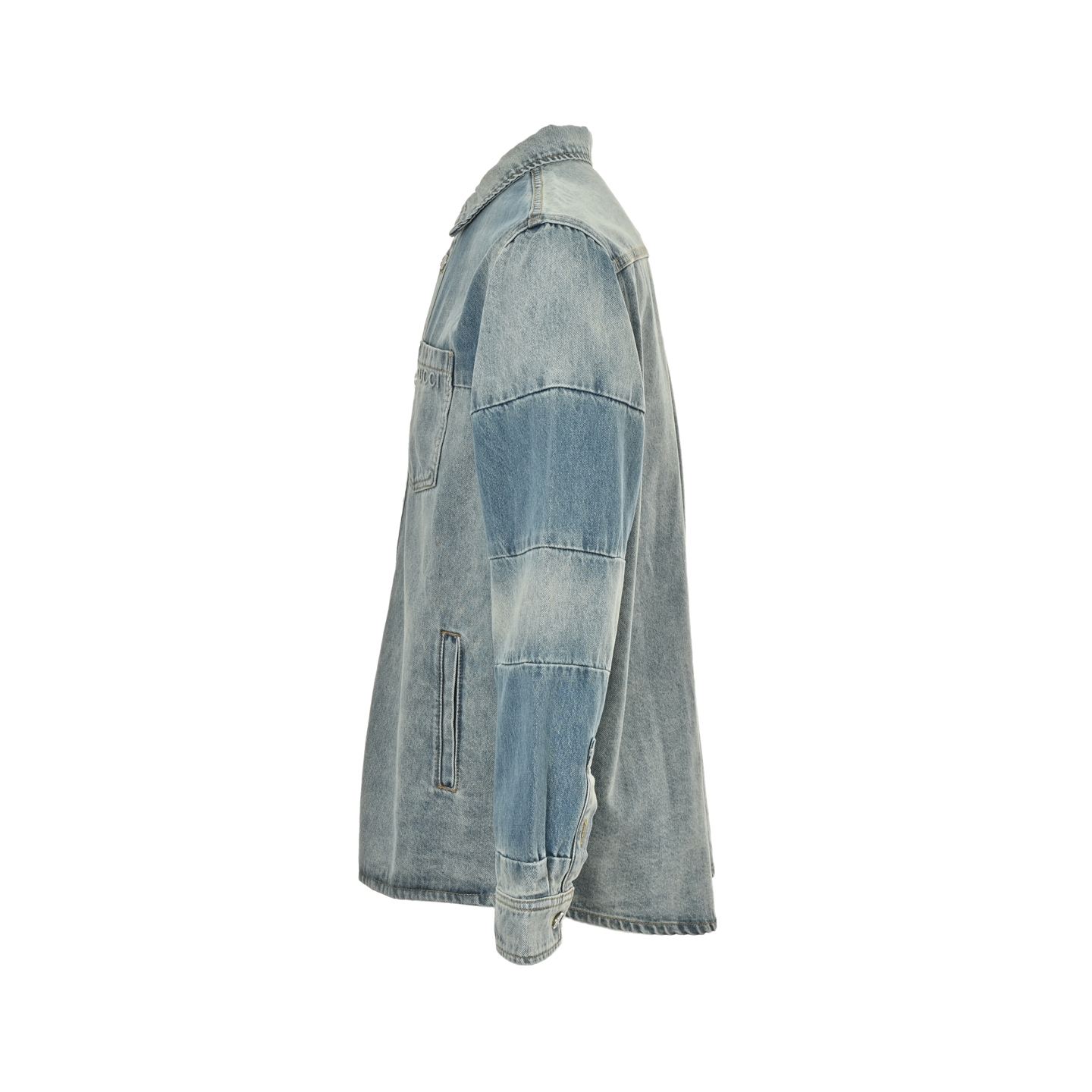 Gucci 25Fw washed embossed denim shirt jacket