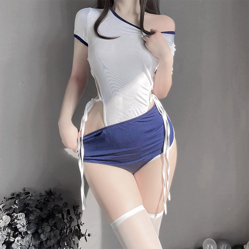 School Style Hollow Out Lingerie Stockings Set