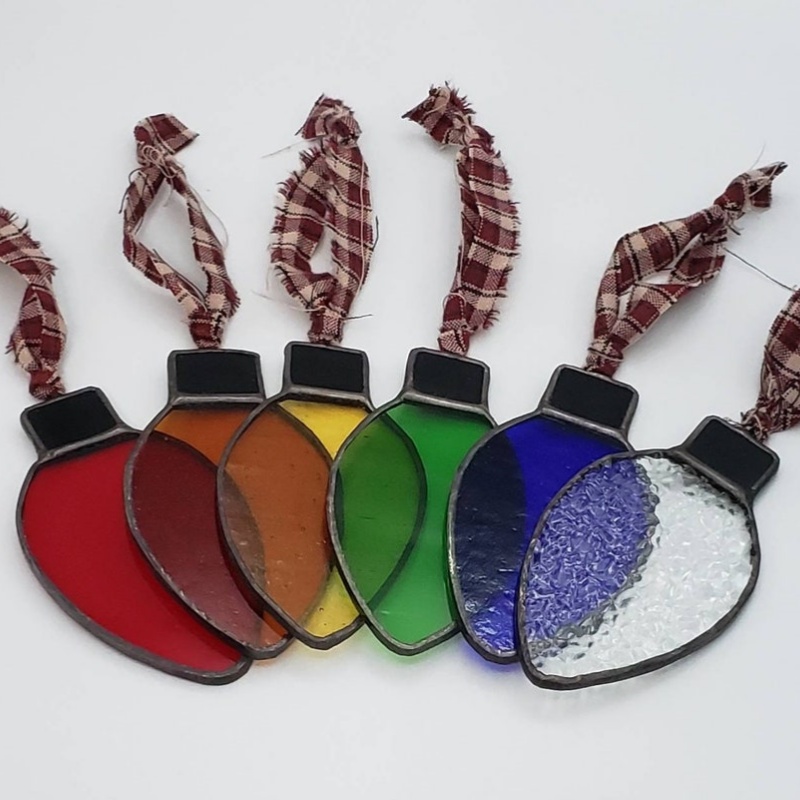 Light Bulb Stained Glass Ornaments