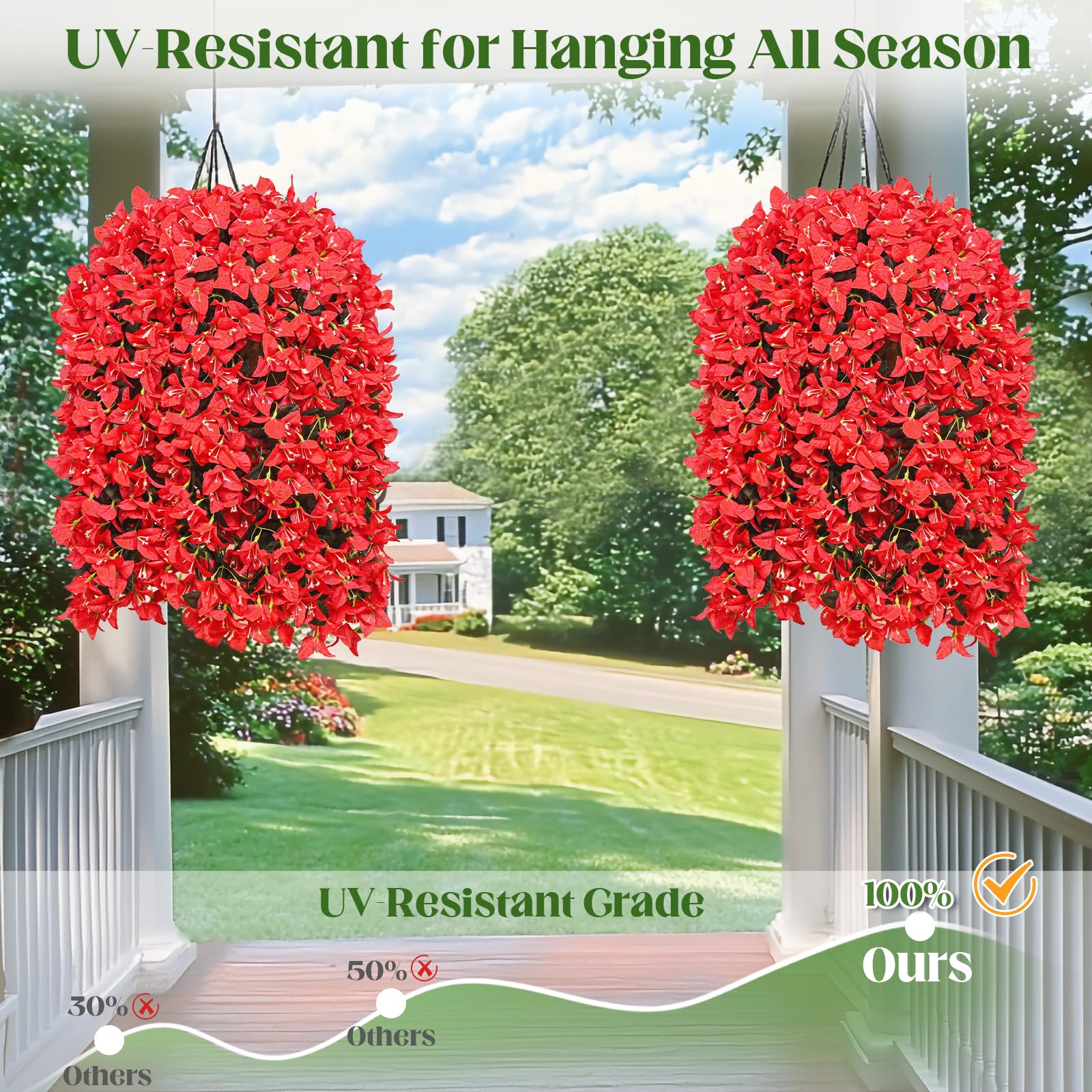 🔥ON SALE - 45% OFF🔥Realistic Faux Silk Bougainvillea Flowers, - UV resistant, Waterproof, Windproof