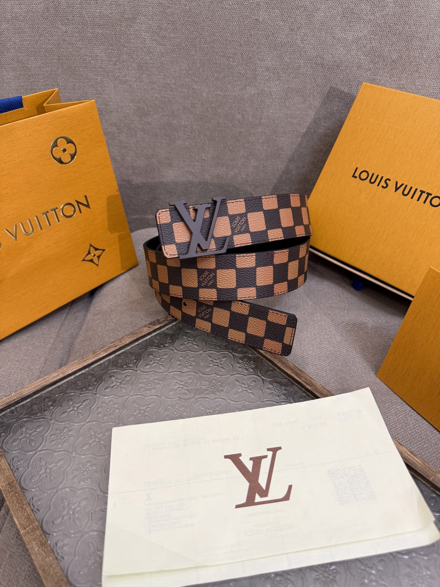 Louis Vuitton Monogram double-sided print belt 4CM wide