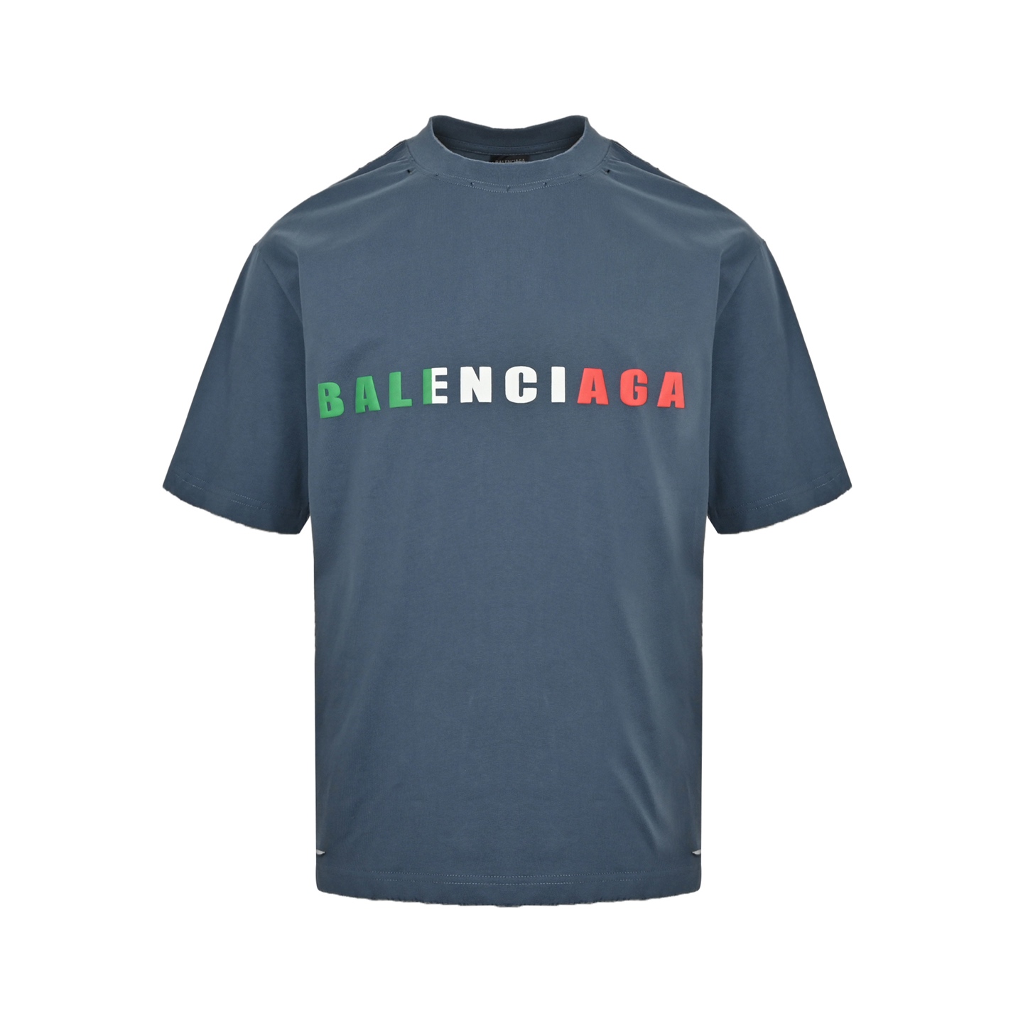 Balenciaga 25ss contrast color letter foam print short sleeves