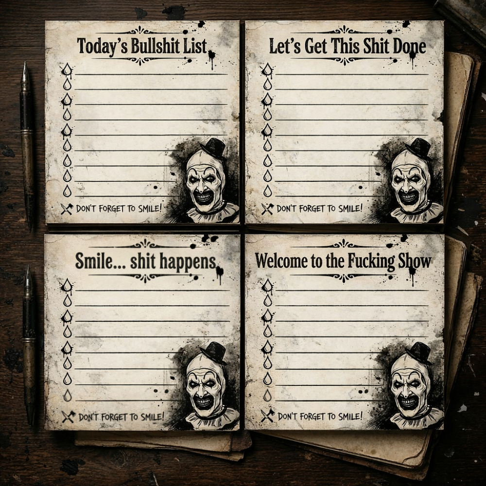 Funny Art the Clown Office Chaos Sticky Note