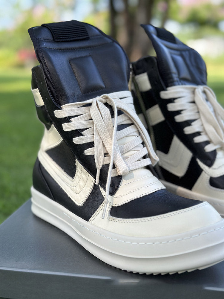 PU High-Top Contrast Sneakers