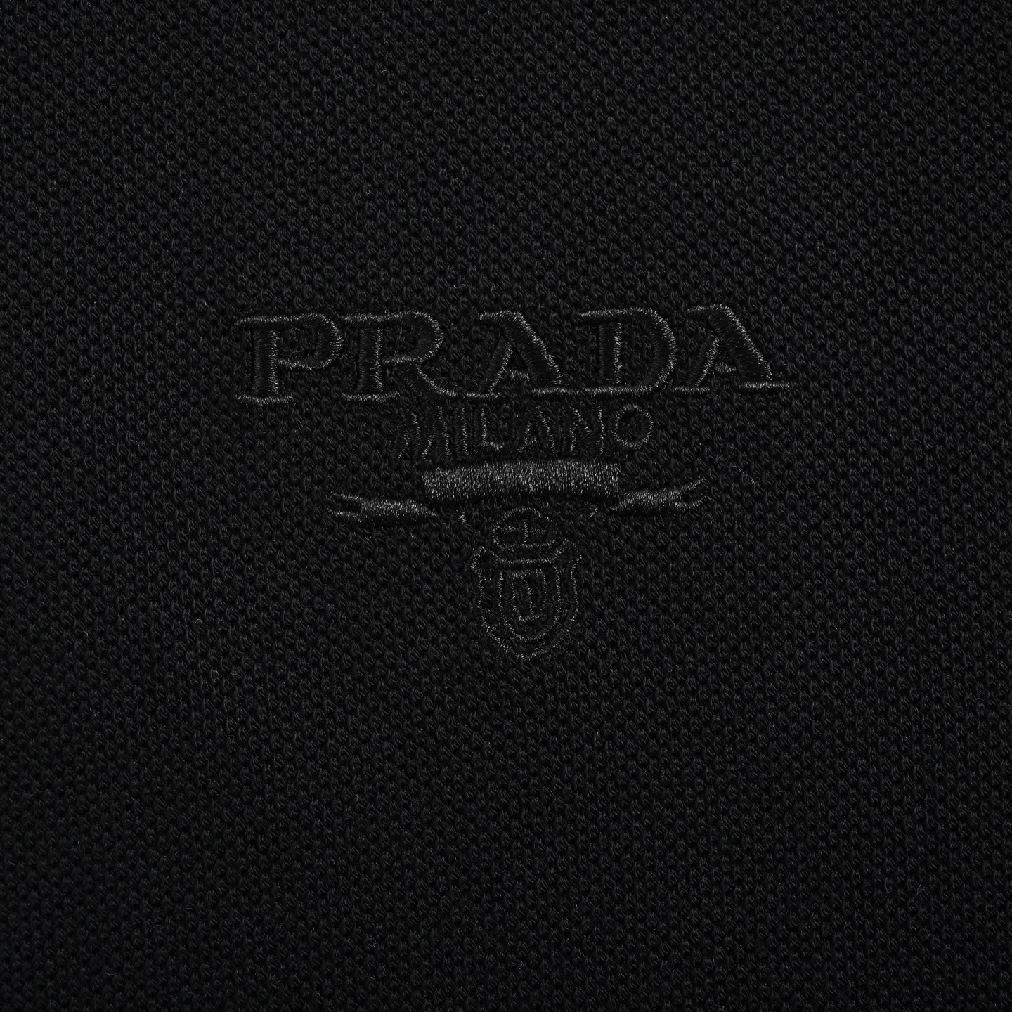 Prada 25ss contrast striped chest embroidery Polo short sleeve