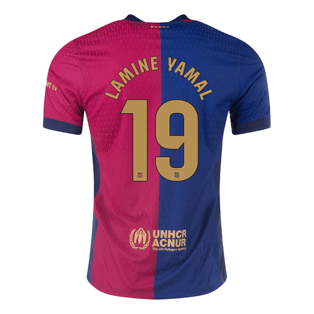 Authentic Barcelona LAMINE YAMAL #19 Home football shirt with Spotify logo without text 2024/25