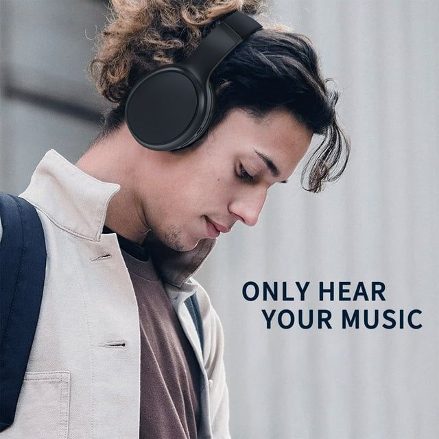 Active Noise Cancelling Headphones with Microphone Wireless Over Ear Bluetooth Headphones,Hi-Res Audio, Deep Bass, Memory Foam Ear Cups, Quick Charge , for TV, Travel, Home Office