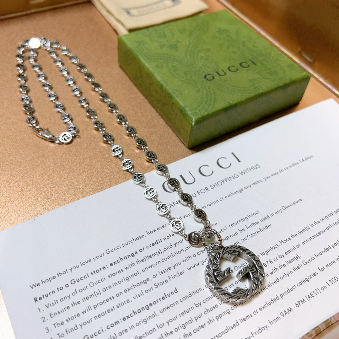 Gucci Anger Forest series new double G vintage necklace
