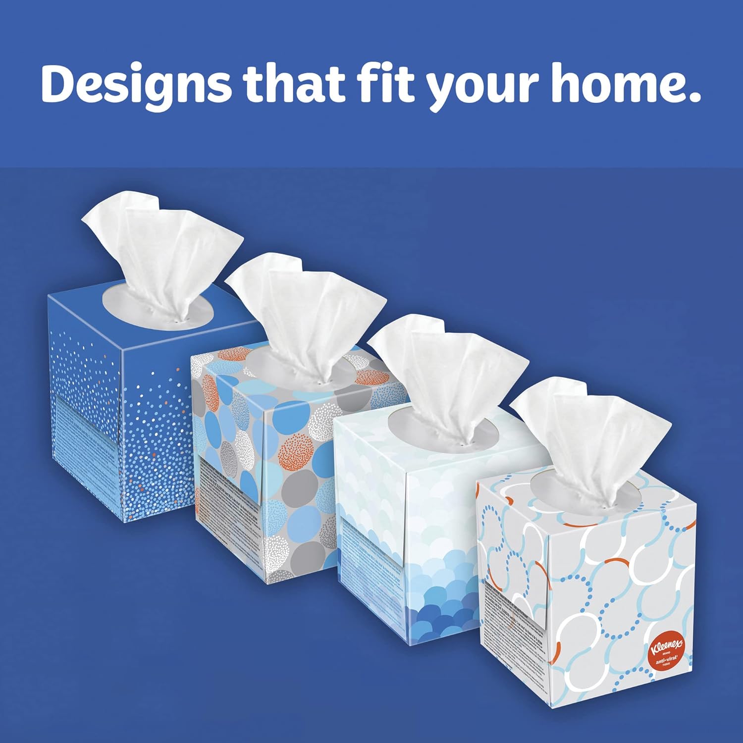 Kleenex Anti-Viral Facial Tissues, Classroom or Office Tissue, 18 Cube Boxes, 55 Tissues per Box, 3-Ply (990 Total Tissues)