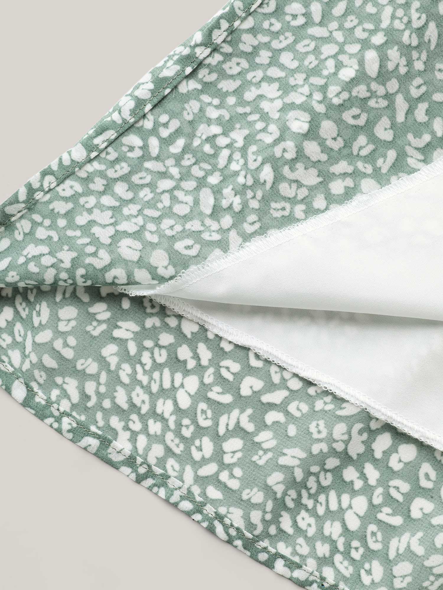 Leopard Print Stretchy Neck Flowy Blouse