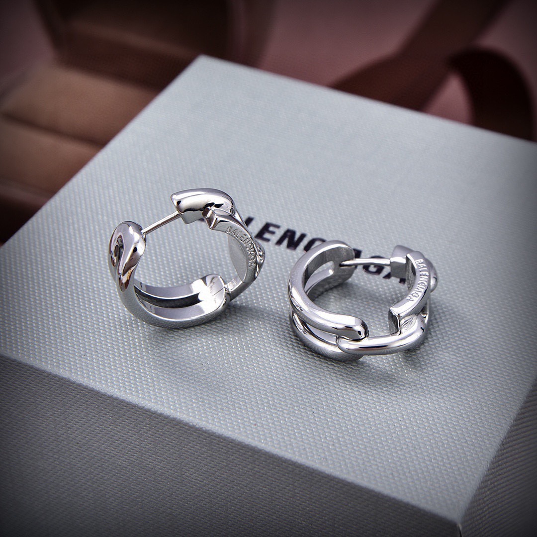 Balenciaga BB Hoop Earrings