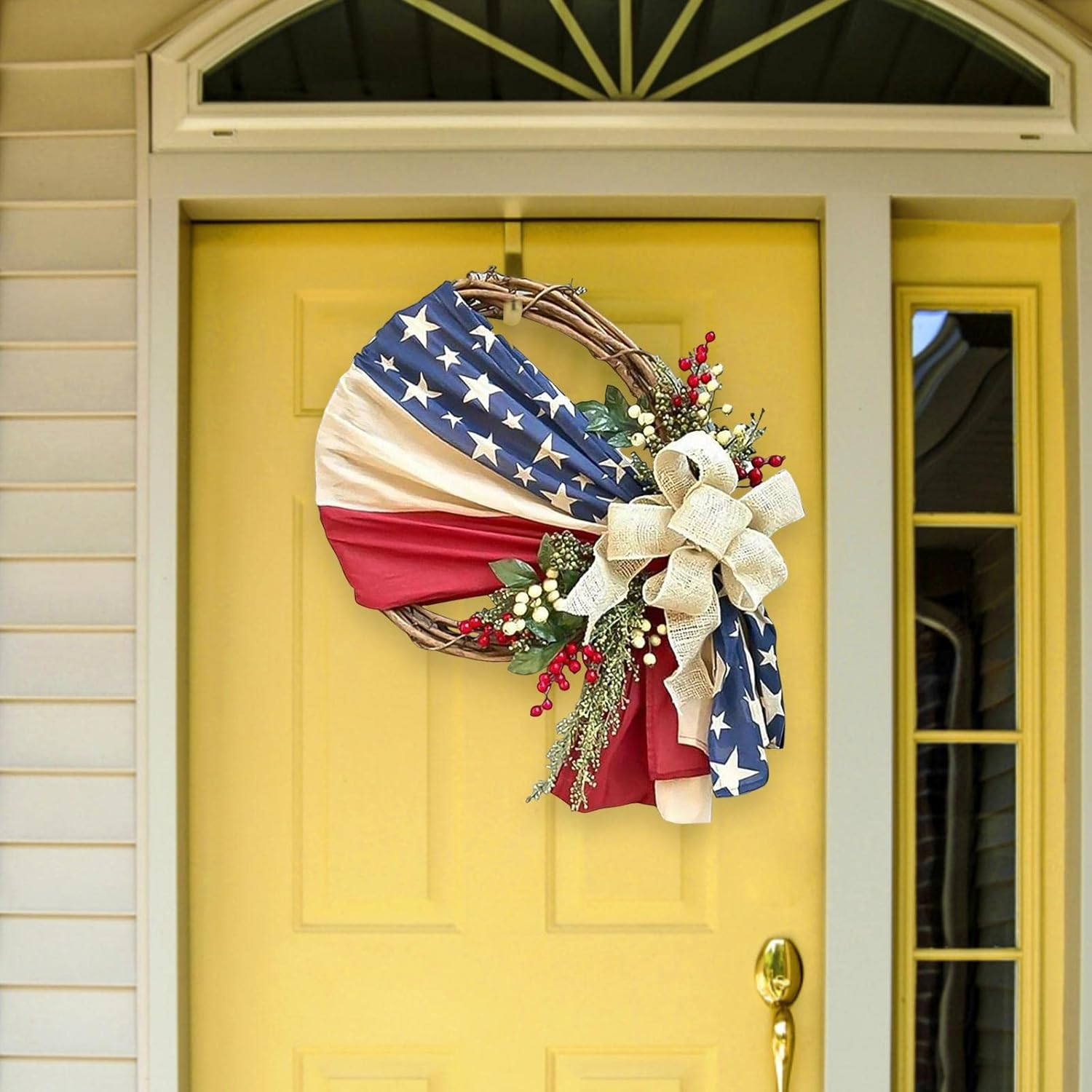 🔥[SAVE 50% OFF]--13.76in*19.6in 4Th Of July Patriotic Independence Day Wreath -BUY 2 FREE SHIPPING