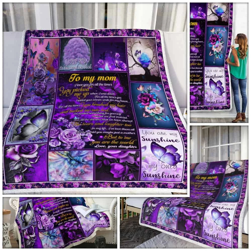 To my Mom, Love Daughter Sofa Throw Blanket